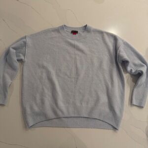 Vince Camuto Light Blue Fuzzy Knit‎ Sweater Pullover Long Sleeve Women's Size S